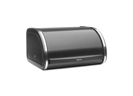 Broodtrommel met schuifdeksel 26,50x31,60x17,30cm - staal - matt black