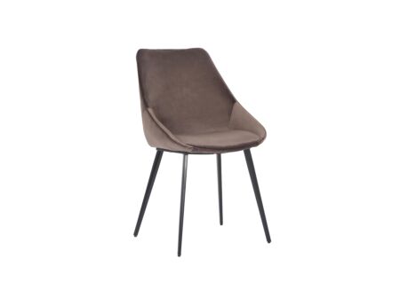 Kuipstoel Cum Laude 48,5x58x85cm - fluweel - chocolade