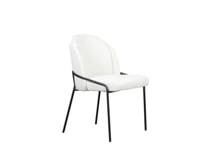 Stoel Cox 56x59x83cm - bouclé - wit