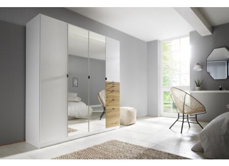 Kleerkast 181cm - decor - alpine wit/artisanale eik