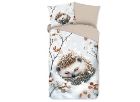 Dekbedovertrek Jussi 140x220cm - flanel - beige