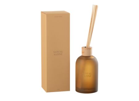 Geurstokjes Santal Satine Ø7,5x27,5cm - glas - oranje
