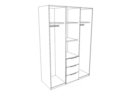 Kleerkast Cariba 135cm - decor - sanremo/wit