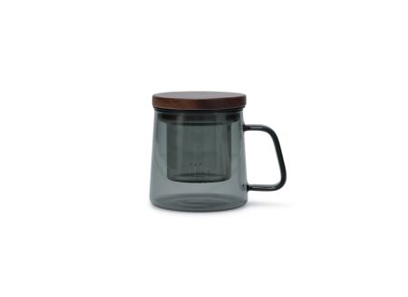 Mok Luma 37cl - glas - grijs & naturel
