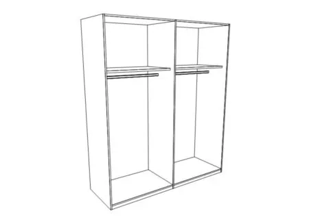 Armoire à portes coulissantes Detroit 200cm - décor - brun/noir