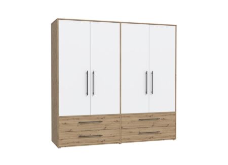 Kleerkast Mokkaris 206cm - decor - artisanale eik/wit
