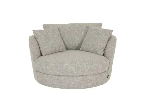 Draaifauteuil Nest 128x120x69cm - stof - beige/grijs