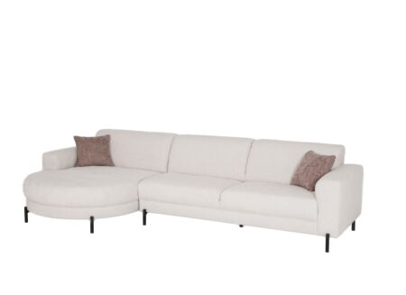 Hoeksalon Liva 325x161cm - stof - wit