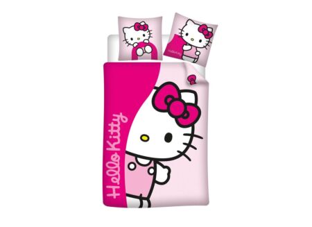 Dekbedovertrek Hello Kitty 140x200cm - katoen & flanel - roze
