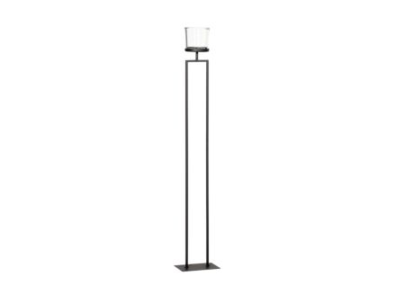Theelichthouder Ludowik H120cm - metaal & glas - zwart