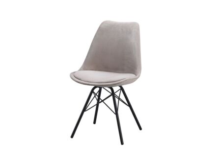 Stoel Gigi 48,5x54,5x82cm - fluweel - grijs bruin