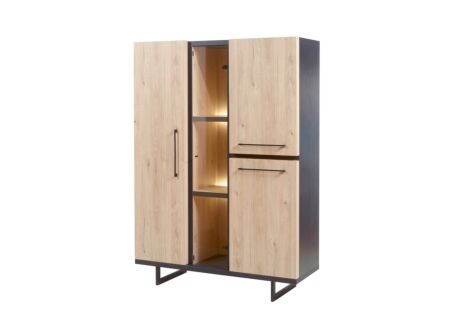 Vitrinekast 134cm - decor - castella/steen
