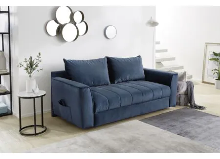 Zetelbed Rick 2-zit - stof - blauw