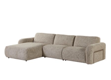 Hoeksalon Famy 353x187cm - stof - zand