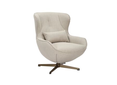 Draaifauteuil Moana 76x87,5x90cm - polyestervezel - beige