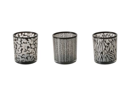Windlicht Thato H8cm - glas - zwart