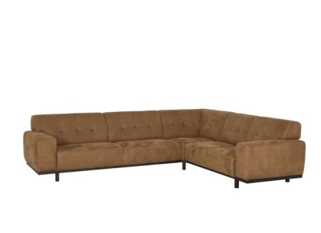 Hoeksalon 303x243cm - stof - cognac