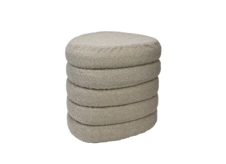Poef Fizz 45x43x42cm - stof - bruingrijs