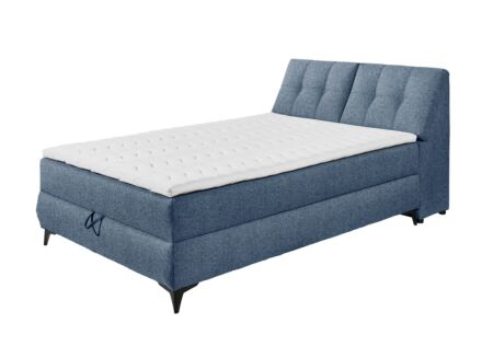 Bedbox Atlantis 140x200cm met opbergruimte stof blauw