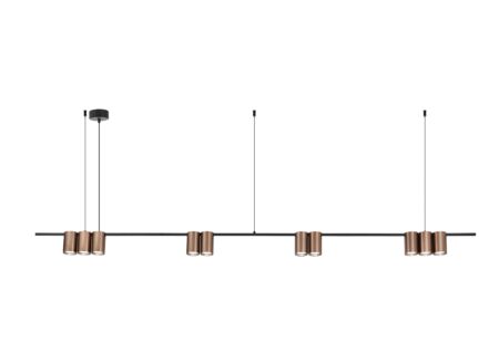 Hanglamp 180cm 10xGU10 - aluminium - brons