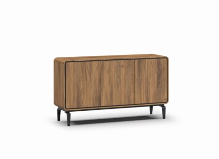 Buffet 163cm - mélamine - brushed walnut nature