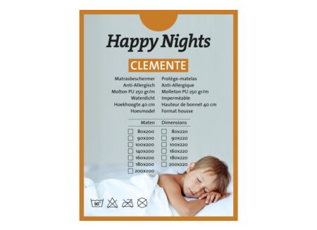 Matrasbeschermer Clemente waterdicht 90x200cm molton
