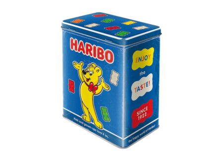 Bewaardoos HARIBO Enjoy the Taste blue 14x10x20cm - metaal - meerkleurig