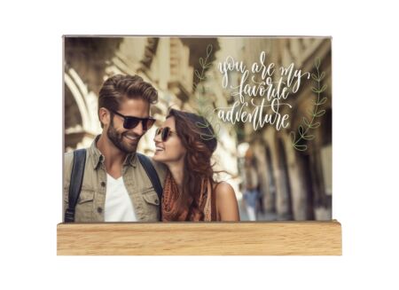 Vernazza staande fotohouder 10x15cm - hout & plastiek - naturel