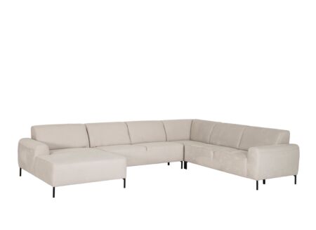 Hoeksalon Lund 370x278cm - stof - beige Hoeksalon Lund 370x278cm - stof - beige