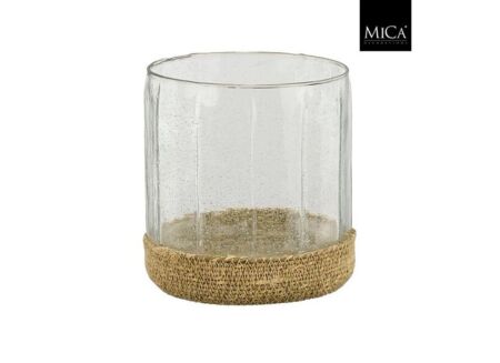 Theelichthouder Nomi H19cm - glas - transparant