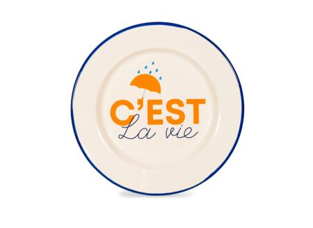 Bord C'est La Vie Ø25cm - stoneware - multicolor