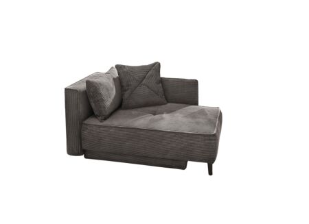 Chaise longue Rex Recamière  155x95x81cm - stof - grijs met bedfunctie