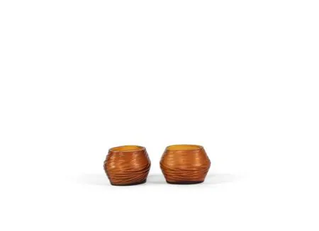 Plus Important - Porte-bougie côtelé M Ø11,5x9,5x8cm - verre - amber