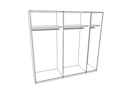 Indeling - Schuifdeurkast Detroit 250cm - decor - bruin/zwart