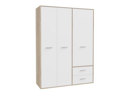 Kleerkast Mokkaro 145cm - decor - wit/sonoma eik