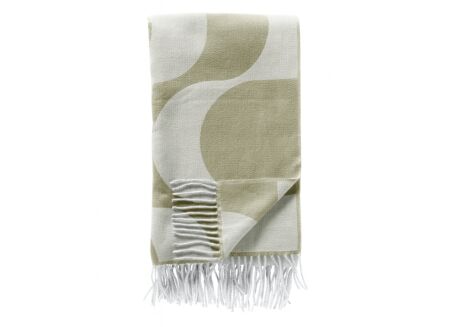 Plaid Swirl 140x180cm - polyester & viscose - sage green