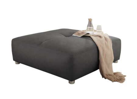 Poef Gulliver 126x126cm stof donkergrijs