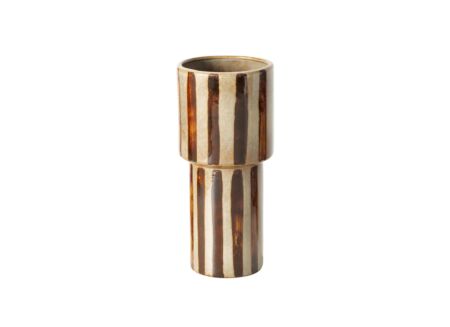Vaas Zelia H28,5cm - porselein - bruin