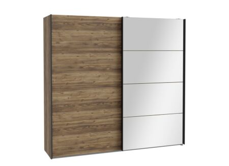 Schuifdeurkast Hayato 220cm - decor - bruin & zwart