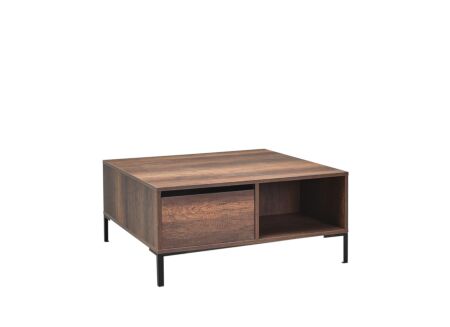 Salontafel Aires vierkant bruin met opbergruimte