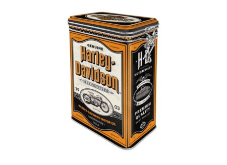 Bewaardoos Harley Davidson  11x8x18cm - metaal - meerkleurig