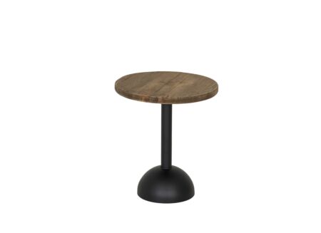Bijzettafel Navarino Ø45cm - gerecycleerd den massief & ijzer - naturel/zwart