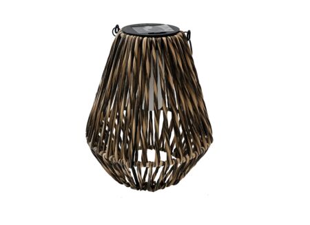 Solarlamp Cero Ø19-24cm - papier - naturel/zwart met flikkerend vlammetje
