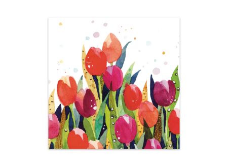Serviette Tulip Splash 33x33cm - papier - multicolor 20 stuks