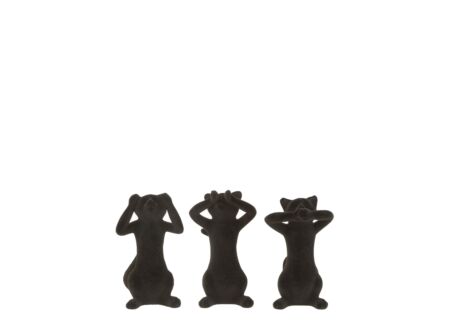 Beeldje Kat Horen Zien Zwijgen H14cm