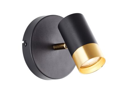 Wandlamp Vigolo 1x5W GU10 Ø12,5cm - metaal - zwart/goud
