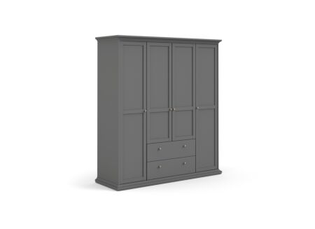 Kleerkast Paris 181cm - decor - mat grijs