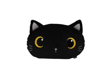 Kussen Kat - stof - zwart