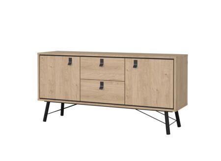 Dressoir Ry 151cm - vezelplaat - bruin & zwart