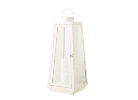 Lanterne H59cm - verre - blanc